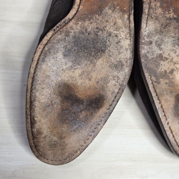 Allen Edmonds Players Shoe Mens Size 11.5 Brown Suede Wingtip Oxford Dress Shoes - Picture 9 of 11